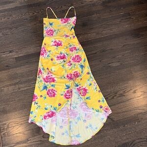NWT- Floral Yellow Maxi Dress by Bebe size XS